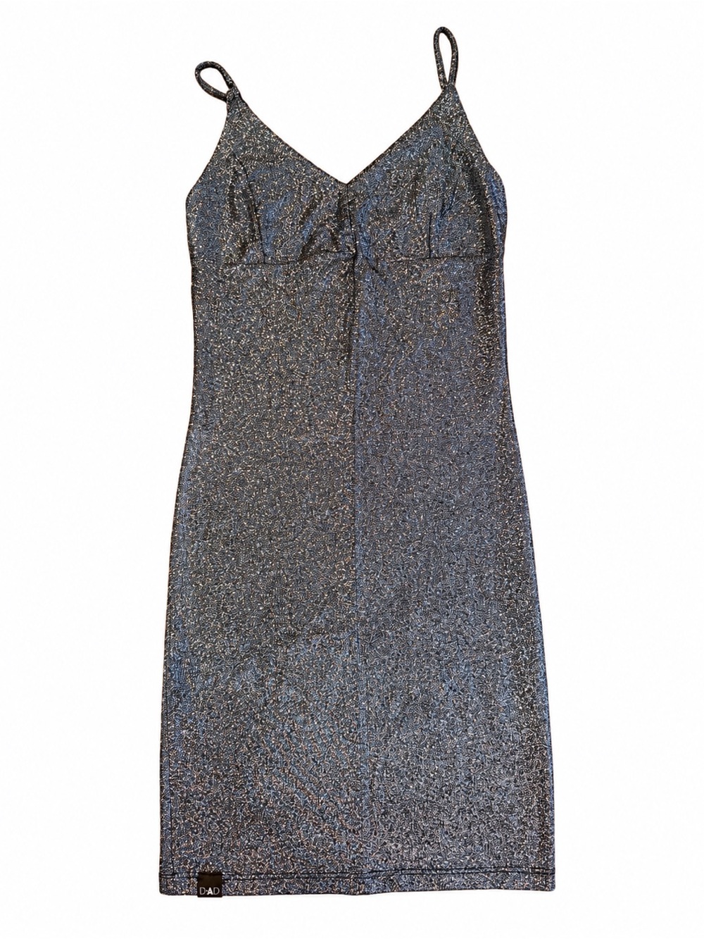 RAD Y2K Metallic Glitter Sparkle Body-con Mini Spaghetti Strap Dress - Picture 2 of 6